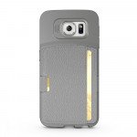 Wholesale Samsung Galaxy S6 Edge Credit Card Fiber Hybrid Case (Gray)